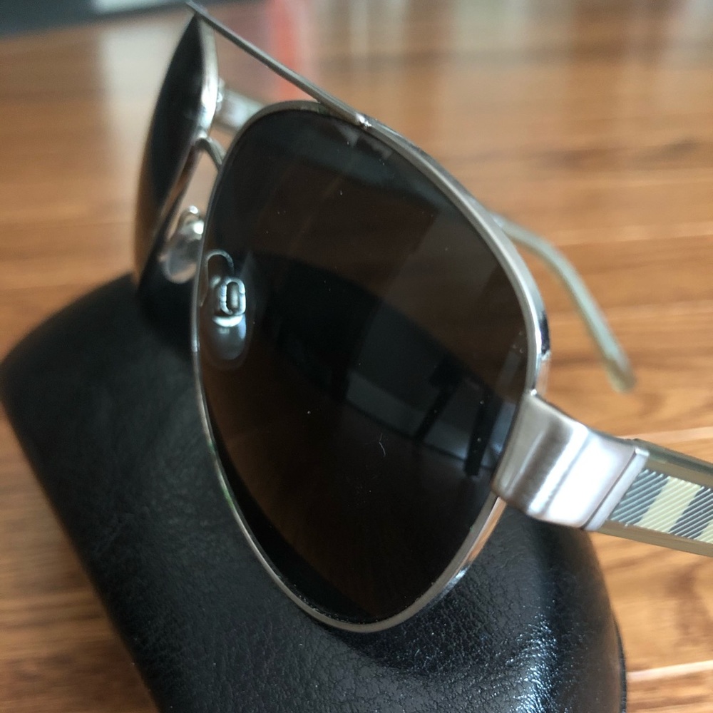 Burberry B3084 Aviator Sunglasses Check Print